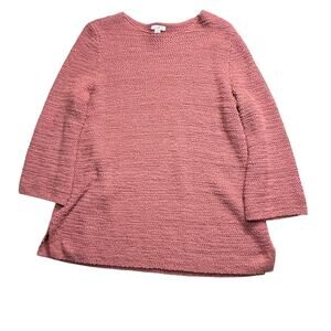 J Jill Pink Soft Sweater Bell Sleeves Cotton Acrylic Size Petite Large